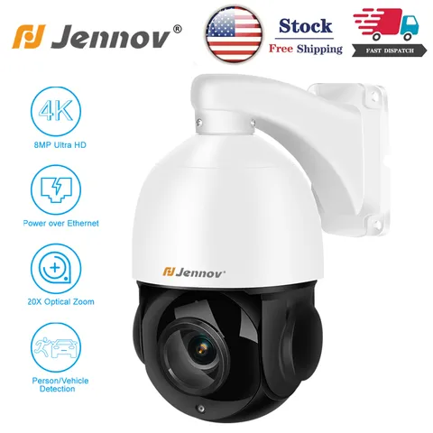4K 8MP PTZ POE Security IP Camera Outdoor 30x Optical Zoom 360° Auto Tracking