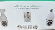 WiFi Panorama Camera 360° White Bulb Camera Wi‑Fi Night Vision Two‑Way Audio