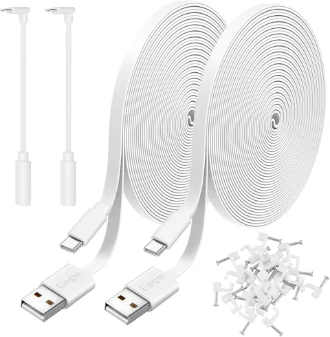 2 Pack 20FT Power Extension Cable Compatible with Wyze Cam v4/v3/OG,Wyze Cam Pan