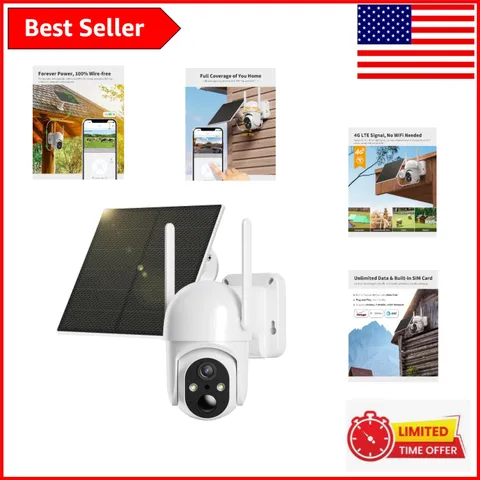 Waterproof 4G LTE Camera - Solar Powered, Motion Alerts & Remote Access
