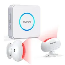 Wireless Motion Sensor Door Chime Alarm 500ft Range 35 Tones White