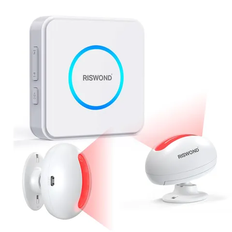 Wireless Motion Sensor Door Chime Alarm 500ft Range 35 Tones White
