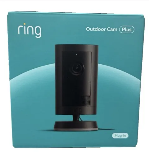 Ring B0D23B14X Cam Plus Plug-In – 2K Video, Low-Light Vision, Black – OEM Sealed