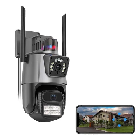 PTZ WiFi Outdoor security 2X3MP Dual Lens Linkage Camera 2.4/5G Security Came...