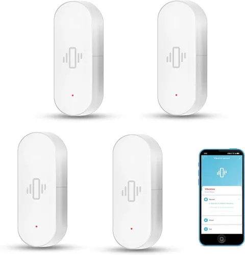 Smart Vibration Sensor: Wireless Glass Break Detector, Wifi Door Sensor with App