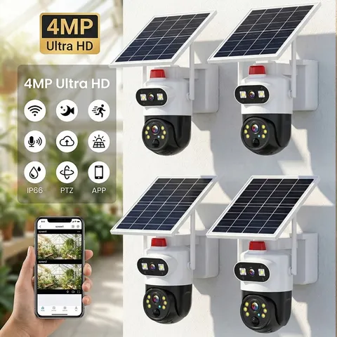 Camara De Seguridad Solar Inalambricas Para Exterior Con Vision Nocturna y Audio