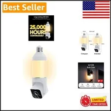 2K HD Smart Light Bulb Security Camera with Color Night Vision & Motion Alerts