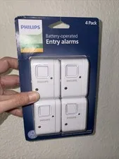PHILIPS 4-Pk Wireless Window Door Alarm Indoor Home Security Magnetic Sensor New