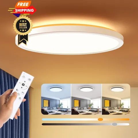 BLNAN Dimmable LED Flush Mount Ceiling Light Fixture with 12Inch 24W, White
