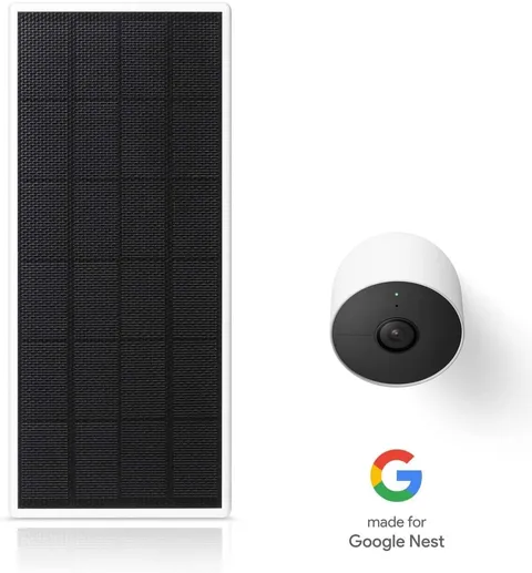 Wasserstein Solar Panel for Google Nest Cam Outdoor Security Camera White