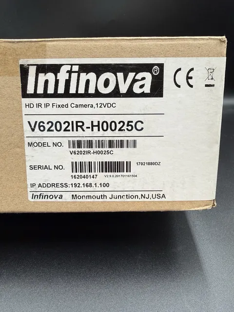 Infinova V6202IR-H0025C HD IR IP Network Bullet Security Camera 12VDC