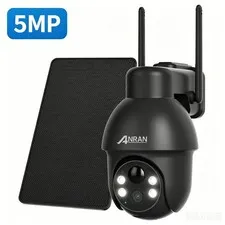 5MP Security Camera WiFi Solar Battery Powered Outdoor Wireless Home 2 Way Audio