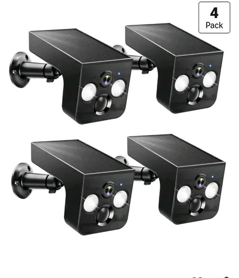 TOVDOR 2K Solar/Battery Wireless Wi-Fi Outdoor Cameras Night Vision 4-Pack
