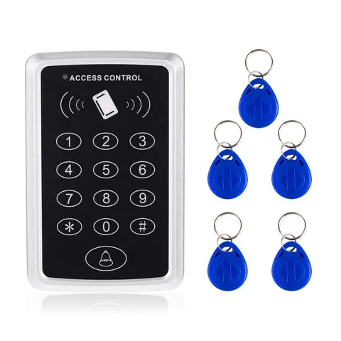 Door Access Control Stand Alone Keypad Password 5pcs Key Fobs Security System