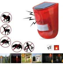 Solar Alarm LED Light Solar Strobe Light Wireless Motion Sensor Detector Outdoor