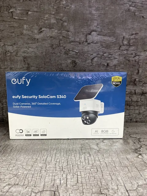 eufy SoloCam S340 Outdoor Solar Security Camera 3K Dual-Camera Pan&Tilt 8xZoom