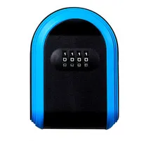 4 Digit Wall Mounted Resettable Code Security Key Safe Blue