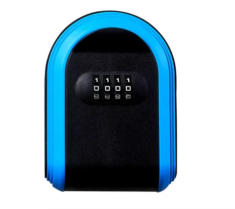 4 Digit Wall Mounted Resettable Code Security Key Safe Blue