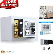 Wall-Mountable Digital Safe with Steel Door - 0.23 Cubic Feet Mini Safe