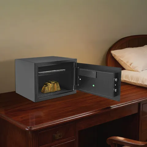 35×25×25cm Q235 Steel Safe Box Password Key Dual Lock for Valuables Storage