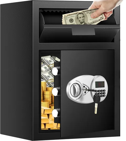 2.8 Cuft Depository Safe with Drop Slot, Anti-Theft Cash Drop Safe with Digit...