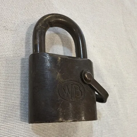 Vintage W.B. Steel Keyed Padlock Small, 15mm Shackle G-2