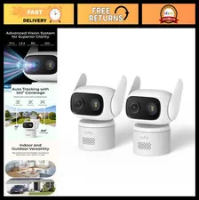 Indoor/Outdoor Security Camera 2-Pack, IP66 Weatherproof, No Subscription Needed