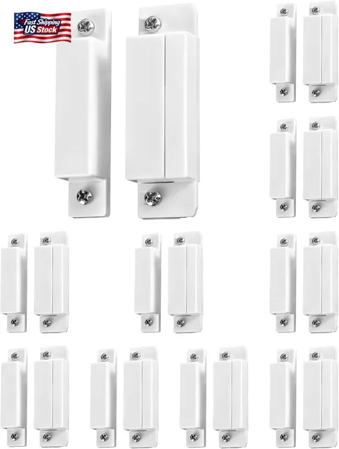 QWORK MC-31 Wired Surface-Mounted NC Magnetic Door Window Contact Sensor Alarm R