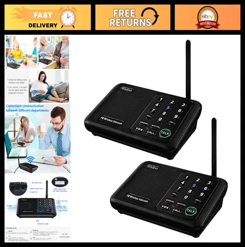 Wireless Intercom System for Home - 1 Mile Range, 10 Channels, Room to Room Comm