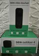 New Blink Video Doorbell+Blink Outdoor 4 Security Camera Bundle W/Sync Module HD