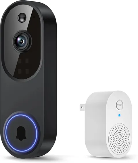 Smart Doorbell Camera with Doorbell Receiver 1080p, AI Motion Detection, Wi-Fi