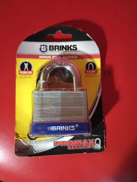 New Brinks Steel Security Pad Lock - 1-3/16" - 11,000 LBS CUT RESISTANCE 