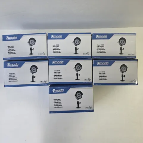 NEW LOT (7) Zmodo CMOS Bullet Outdoor Camera Color IR 480 CCTV ZMD-CBR-BBB23NM