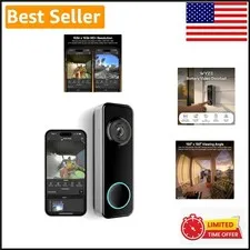 Battery-Powered Video Doorbell with Head-to-Toe View & Smart Alerts - Easy Setup