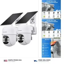 Cinnado 2K Solar Wireless Outdoor Cameras for Home Security White B6 2Pack | ...