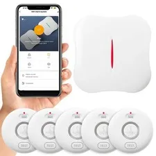 WiFi Water Leak Detectors 5 Pack, 120dB Adjustable Loud Water Leak Sensor, Wi...