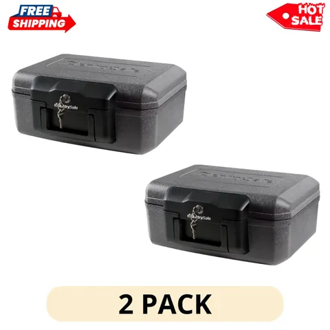 2 Pack SentrySafe 1200 Fire Resistant Security Box Key Lock 0.18 Cu Ft Safe
