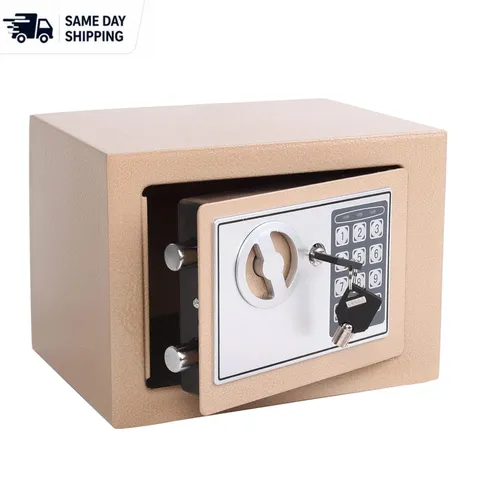 Portable Steel Safe with Easy Access Keypad and Emergency Keys - 9.1” x 6.7”