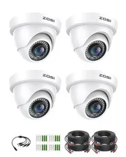 4Pack 2.0MP HD 1080P Security Cameras Kit, 80ft Night Vision, Indoor Outdoor ...