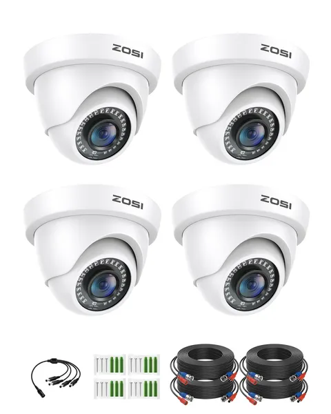 4Pack 2.0MP HD 1080P Security Cameras Kit, 80ft Night Vision, Indoor Outdoor ...