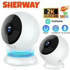 Wireless 2K Mini Recharge Battery Indoor Outdoor Home Surveillance Cameras