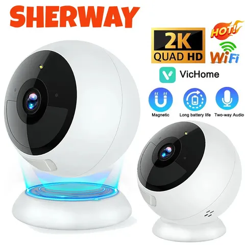 Wireless 2K Mini Recharge Battery Indoor Outdoor Home Surveillance Cameras