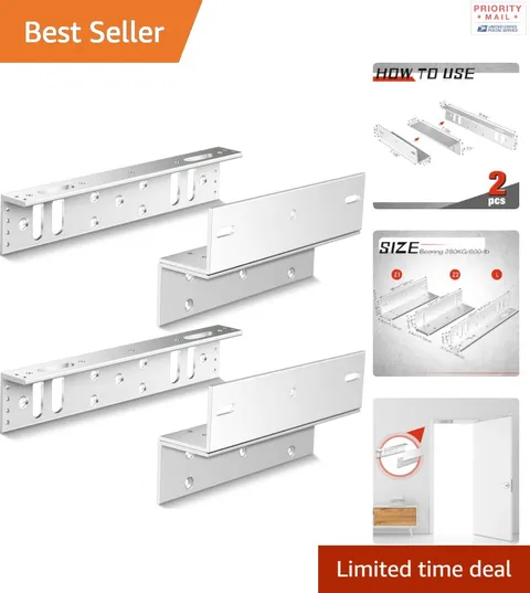 Z and L Bracket for Magnetic Door Lock 600 kg 2 Sets Aluminum Durable Mount
