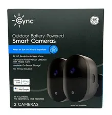 (pack of 2) GE Cync Outdoor Battery Powered Smart Wi-Fi Camera, 2K HD