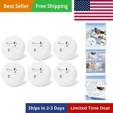 6 Pack Water Leak Detectors, 100dB Water Sensor Alarms Flood Detector for Bas...