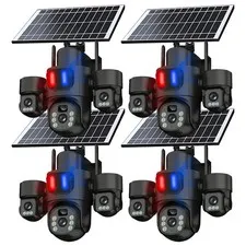 Solar Battery Powered Wireless WiFi Outdoor Pan/Tilt Home Security Camera System