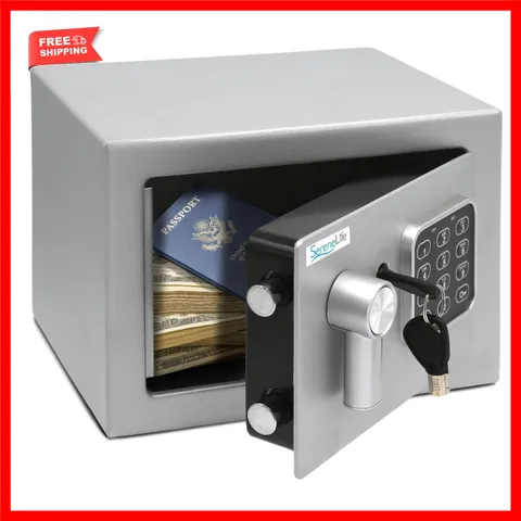 SecureSteel Compact Electronic Safe - Digital Touch & Key Lock