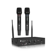 Wireless Microphone System, Dual Wireless Mics with Handhelds, 2x100 UHF Freq...