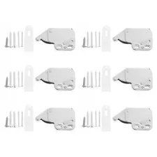 6PCS Practical Automatic Spring Snap Door Safety Lock Self Locking Door Lock