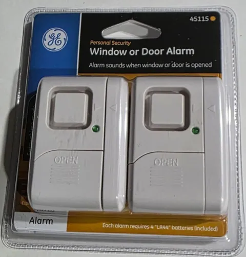 GE Personal Security 2 Pack Window Or Door Alarm - 45115 NEW